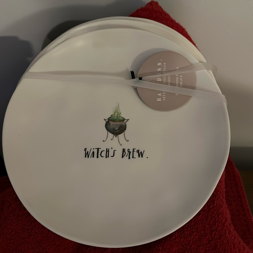 Rae Dunn Witch’s Brew Melamine Salad Dessert 8” Plates Halloween